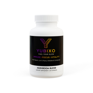 Yubixo Mushroom Blend Supplement 60 Capsules | Reishi, Lion’s Mane, Cordyceps | Immune & Focus Support