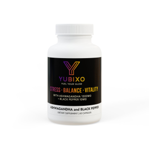 Yubixo Ashwagandha + Black Pepper | Stress Relief & Energy Support Supplement